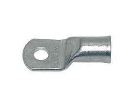 Klauke kabelsko til 10 mm² ledere med 12 mm bolt hul og inspektionshul i blank kobber.