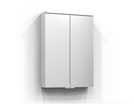 Svedbergs Sarek spejlskab i hvid med frontlys, stikkontakt og jordafbryder, 50 cm bredt.