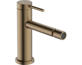 Hansgrohe Tecturis S bidétarmatur i børstet bronze, set fra siden med en klar fremstilling af det elegante design.