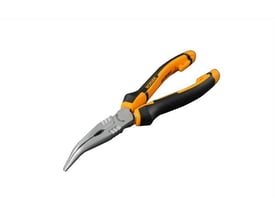 Ironside vinklet spidstang HD på 160 mm med lange kæber og orange-sorte 2-komponentgreb.