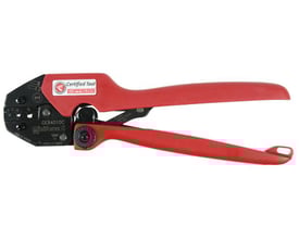 Nærbillede af Elpress GEB4010C Miniforce tang, viser presseområdet med markeringer og mærket 'Certified Tool'.