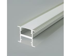 V-TAC Pro monteringssæt VT-71007 i sølvfarvet aluminium med diffuser til LED-strips, måler 2000mm og 17x10mm.