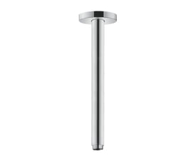 Hansgrohe loftbefæstigelse S med 300 mm kromskaft og 1/2" gevind, ideel til synlig loftmontering af brusehoved.