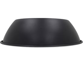 Nordtronic ECOtech highbay reflektor i mat sort aluminium med en diameter på 368 mm og en højde på 82 mm.