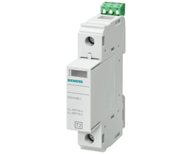 Siemens overspændingsafleder 5SD7 C/T2/II, 350V, 1-polet, med grøn terminalblok på toppen og tydelig T2 mærkning.
