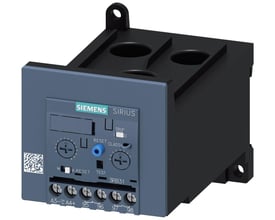 Siemens Sirius overbelastningsrelæ, størrelse S3, med justerbart indstillingsområde fra 12,5 til 50A og tydelige terminalmærkninger.