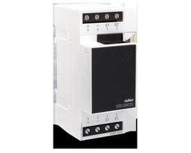 Buskobler til Niko Home Control serien, model 550-00020, hvid med sorte terminaler for tilslutning af strøm og bus.