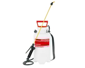 Birchmeier Tryksprøjte Garden Star 5L med messing lanse, pistolhåndtag og justerbar skulderrem, på hvid baggrund.