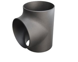 Grå P235GH-TC1 tee med dimensionerne 406,4 / 8,8 x 406,4 / 406,4 mm, EN10253-2 standard, isoleret på hvid baggrund.