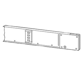 Detaljeret skitse af Siemens 3 meter 40A skinneelement med 0,5m afgang, viser monteringsdetaljer og komponenter.