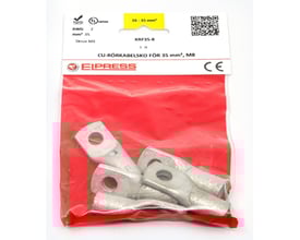 Elpress rørkabelsko KRF35-8, 35mm² fortinnet kobber med M8 laske, vist i 5 stk. pose.