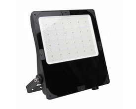 SpectrumLED 300W LED-projektør i sort med justerbar effekt og asymmetrisk lys, set skråt forfra.
