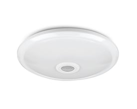 V-TAC LED sensorlampe på Ø29 cm med neutral hvid 4000K lys og indbygget PIR sensor i midten.