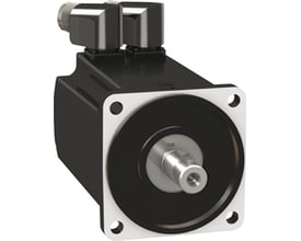 Schneider Electric BMH servomotor med 6,2 Nm moment og IP54 klassificering, vist med aksel og elektriske konnektorer.
