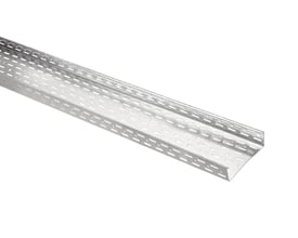 Stago kabelbakke KB184 med dimensionerne 500x60x2 mm, fremstillet af el-forzinket stål, vist på hvid baggrund.