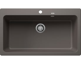 Blanco Naya XL9 UX køkkenvask i vulkangrå SILGRANIT, 86 cm bred med et stort rum og integreret afløb.