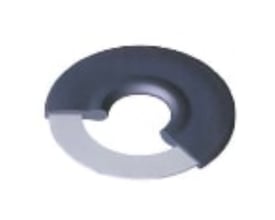 Klinger DN350 NBR-flangepakning med stålindlæg og PN10 trykklasse, set fra siden på hvid baggrund.