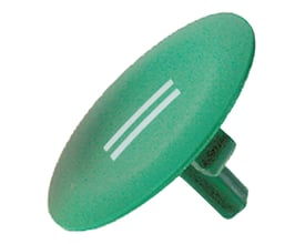 Schneider Electric trykflade med "II" symbol på grøn baggrund og krombelagt metalfrontring.