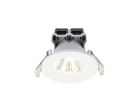 Nordlux Fremont 3-Kit indbygningsspot i hvid med lysende reflektor og synlige monteringsclips, IP65 og 2700K.