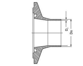 Teknisk tegning af Siemens SITRANS F M MAG 1100 F svejsefitting, DN 25, vist i snit med dimensioner Do og Dt.
