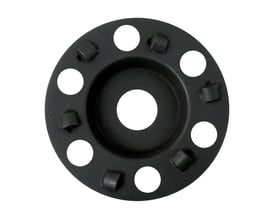 Eibenstock PKD slibeskive på 100 mm, med synlige segmenter til finslibning af overflader.