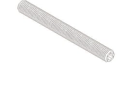 Eaton Tabula gevindstang M8 i fuld længde på 65 mm, vist i en skitse med en hvid baggrund.