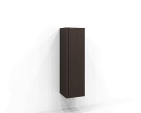 Svedbergs låge til højskab i brun ask, 120 × 35 × 1,6 cm, vist skråt med synlig træstruktur.