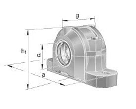Teknisk tegning af FAG lejeblok, model SES520-617-L, med dimensioner markeret a, d, g og h1.