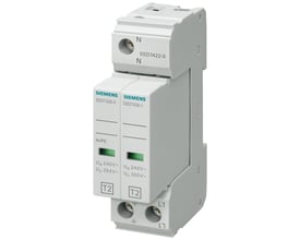 Siemens overspændingsafleder 5SD7 C/T2/II 350V 2P, viser enhedens kompakte design med tydelige mærkater for N og L1.