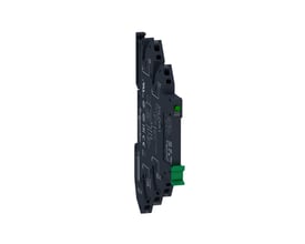 Schneider Electric Solid State relæ, 1-polet, 3,5A (DC), 24V DC, med grøn LED-indikator og fjederterminaler.