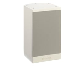 Bosch LB1-UM20E-L kabinethøjttaler på 20 W i hvid, set skråt forfra med perforeret frontgitter og rektangulært kabinet.