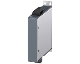 Siemens SINAMICS S210 EMC filter C2 med 35 A og 400 V 3 AC, vist med monteringsbeslag og sort stik på hvid baggrund.