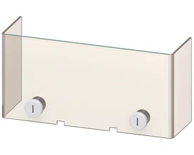 Siemens terminal cover i klar plast med to hvide knapper til konverter og kontaktor.