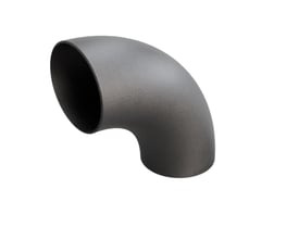 Indura 90° bøjning i S235 3D stål med dimensionerne 457 x 10 mm, der overholder standarder.