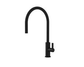 Lavabo Alkymist 587 RS køkkenarmatur i matsort med høj, buet C-tud, udtræk og slankt 1-greb.