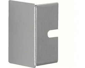 Hager endestykke LFS400606VERZ i galvaniseret stål, viser den U-formede udskæring til montage.