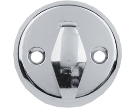 Assa Abloy vridergreb 411652, M 43 mm, GDS, set forfra med rundt, blankt sølvfarvet greb og to synlige skruehuller.