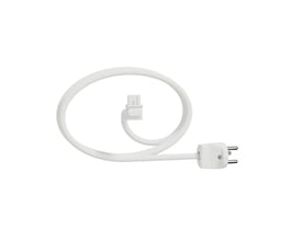 Lauritz Knudsen hvidt kabel på 3 meter med vinklet dansk stikprop og quick connector hunstik.