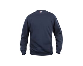 Clique Basic sweatshirt 021030 i navy med rund hals, str. 3XL, fremstillet af 65% polyester og 35% bomuld.