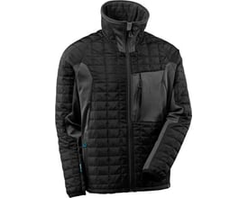 Mascot Advanced termojakke i sort/mørk antracit, 4XL, med quiltet front og glatte sider. Jakken har høj krave og lynlåslukning.