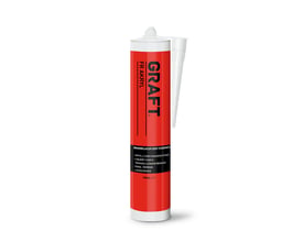 GRAFT® FR akrylfugemasse i hvid, 310 ml, vist i en rød patron med hvid dyse.