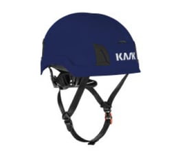 Blå Kask Zenith X Max-hjelm med afrundet skal, justerbar hagestrop og sort Kask-logo.