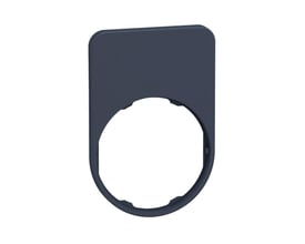 Schneider Electric Harmony mørkegråt plastskilt på 40x60 mm med en rund udskæring til trykknapper.