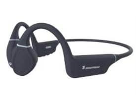 Nærbillede af Zmartgear Headphones Sport, viser et Zmartgear logo og den sorte matte overflade.