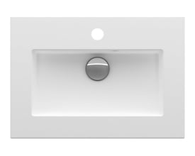 INR Viskan håndvask i mat hvid porcelæn med firkantet form og slank profil, 500x350mm.