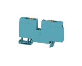 Weidmüller forsyningsklemme ALO 6 BL i blå plast med PUSH IN teknologi til ledningsmontage, 6mm2.