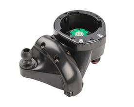 Ridgid adaptor til CSx Via i sort plast, designet til montering på standard og mini tromler, med en RAM kugle på siden.