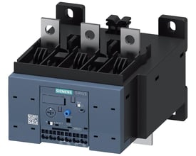 Siemens SIRIUS overbelastningsrelæ 3RB20 i størrelse S6 med et indstillingsområde på 50-200A og blå kontrolpanel.