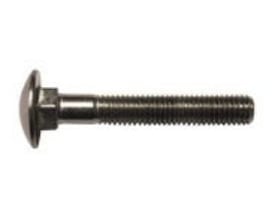 Elgalvaniseret bræddebolt, M6 x 60 mm, DIN 603/555, med møtrik, vist isoleret mod hvid baggrund.