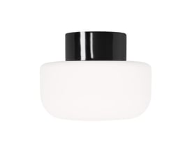 Produktbillede af Ifö Electric Solenne lampen med sort base og mat opal glaskuppel, isoleret på hvid baggrund.